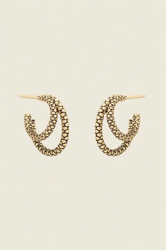 Snakeskin Double Hoop Earrings