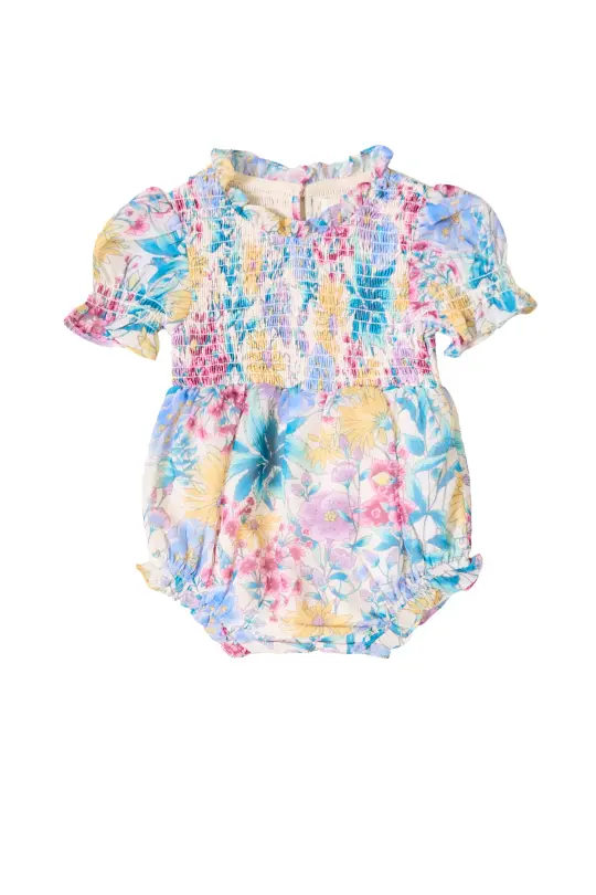 Baby Cordelia Romper in Pretty Plumeria
