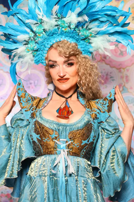 Cropped Faerie Corset in Turquoise & Bronze Medallion - The Minerally Mine Collection