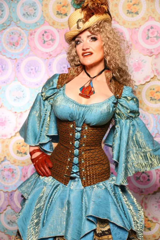 Vixen Corset w/collar in Beaver Basket Weave - The Minerally Mine Collection