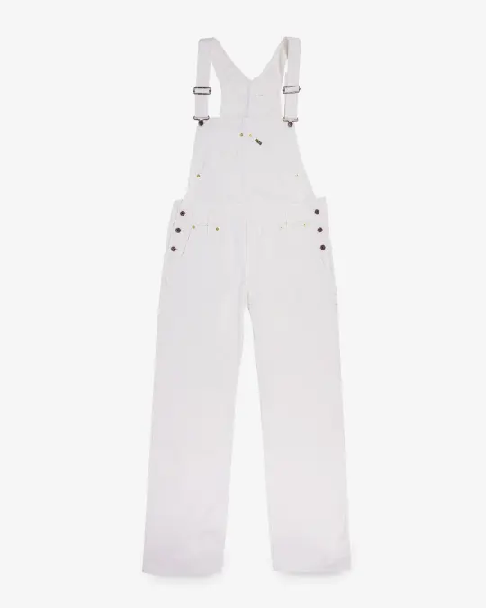 10.5oz Herringbone Double Knee Overalls - White