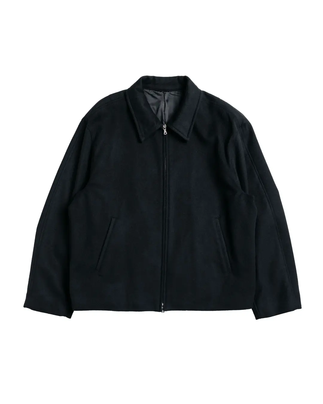 ssstein Wool Cashmere Zip Short Jacket Black