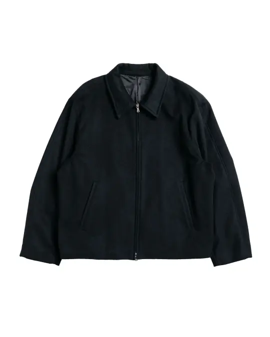 ssstein Wool Cashmere Zip Short Jacket Black