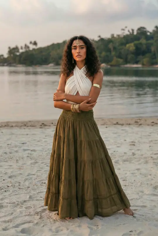 Maxi Skirt Moana Olive