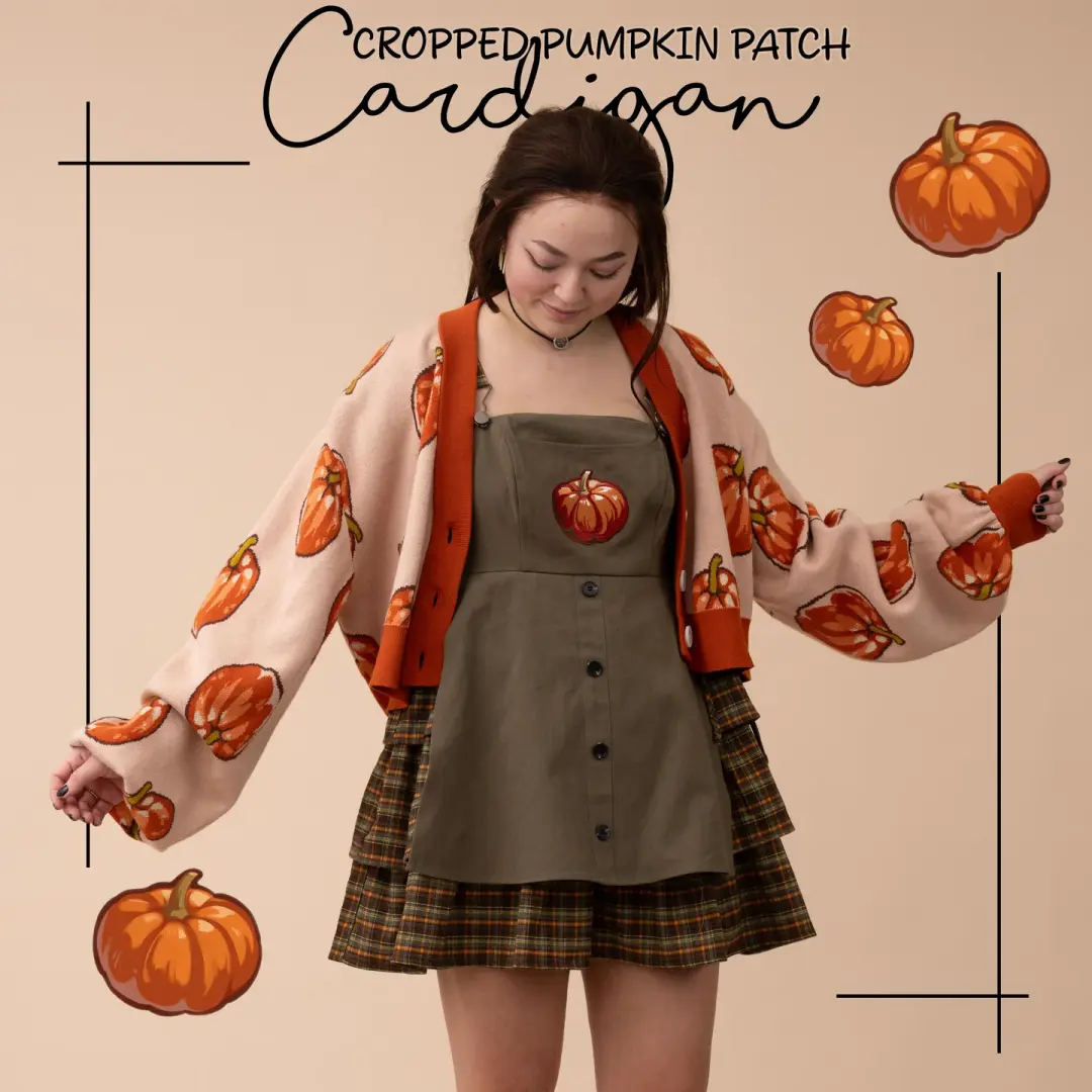 Cropped Pumpkin Patch Cardigan