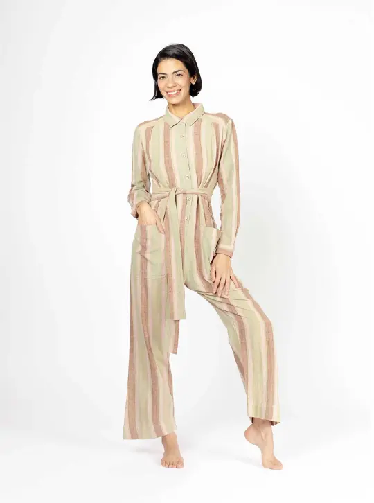 sample sale | lennon jumpsuit basil | XXS-L