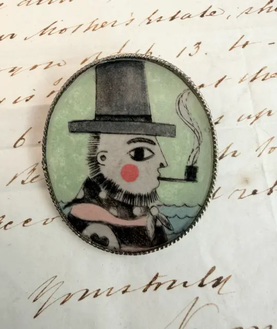 Smoking Top Hat Sailor Brooch