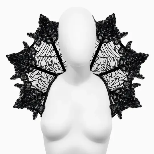 SPIDERWEB VAMPIRE COLLAR / MEDIUM - BLACK
