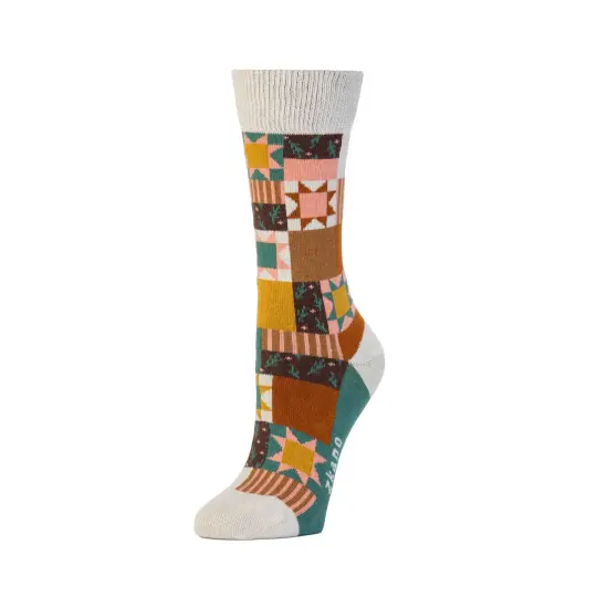Dolly’s Patchwork Crew Sock in Wheat