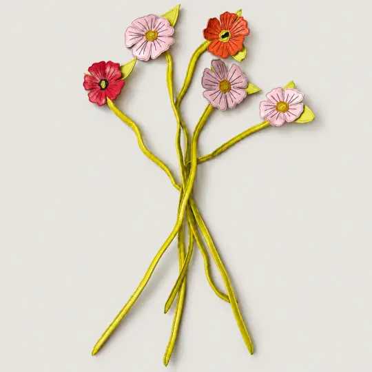 the leather poppy bouquet