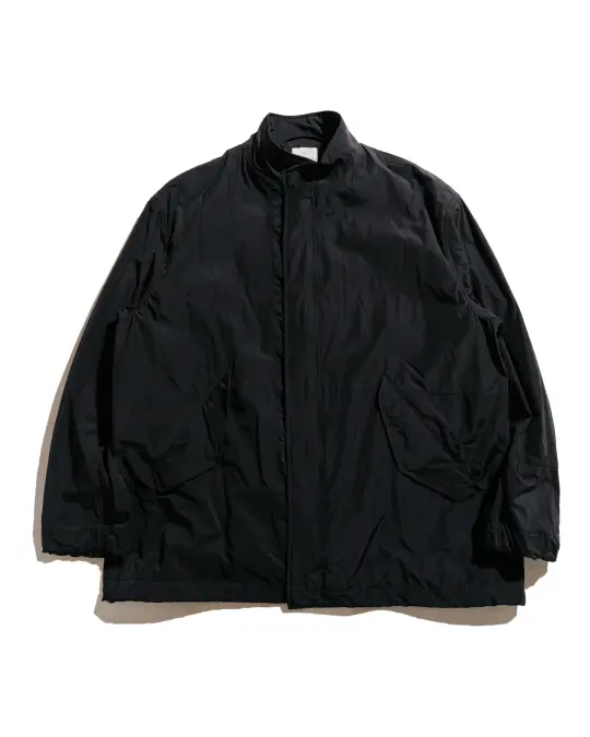 Sage de Cret Nylon/Cotton Typewriter Patchwork Military Jacket Black