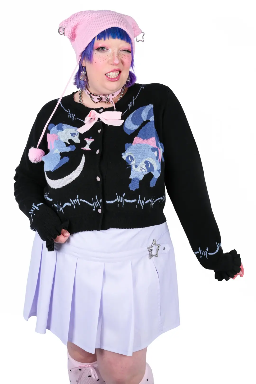 Trash Parade Cropped Cardigan - Black- 4X left!