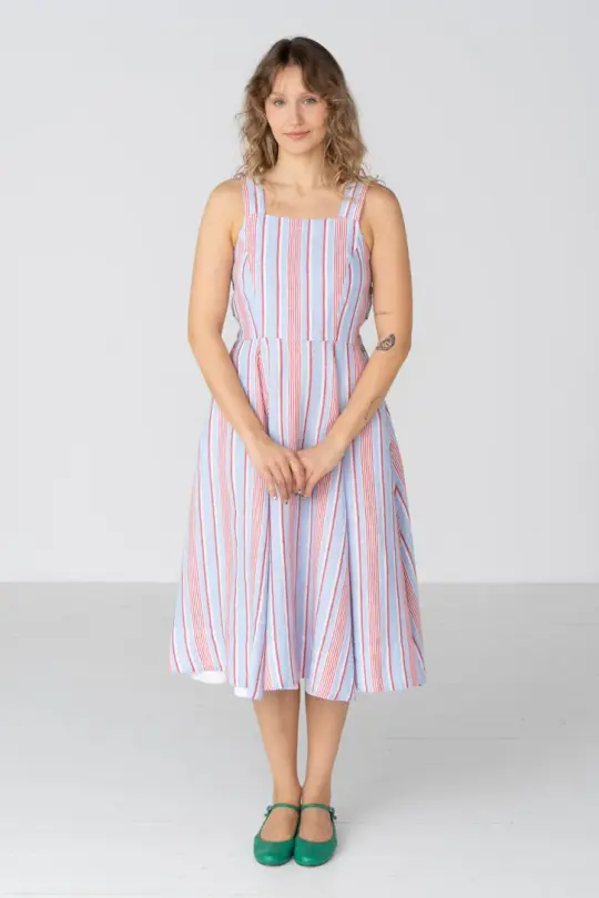 Pinafore – Sleeveless Linen Midi Dress