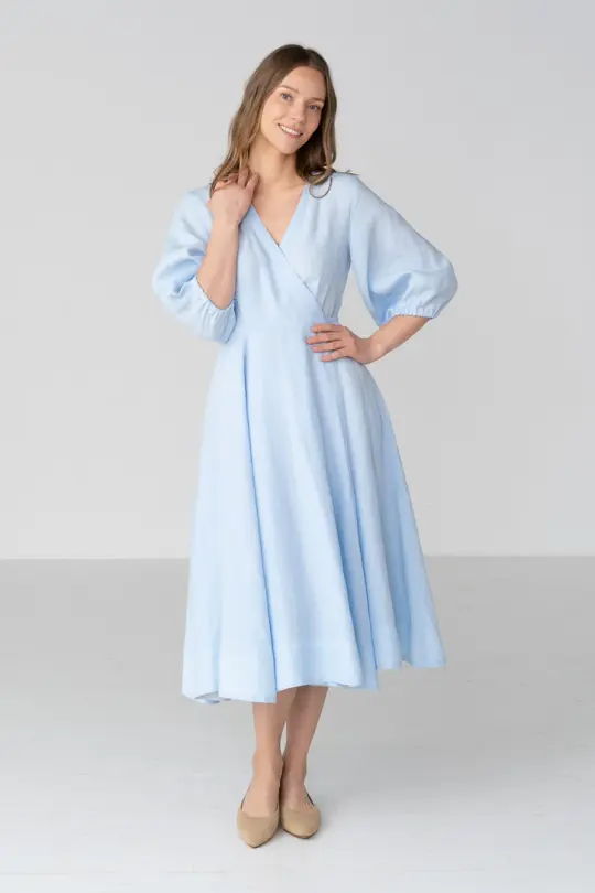 Gaia - Linen Wrap Dress