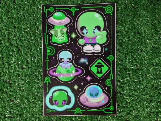 february 2026 "alien" vinyl sticker sheet