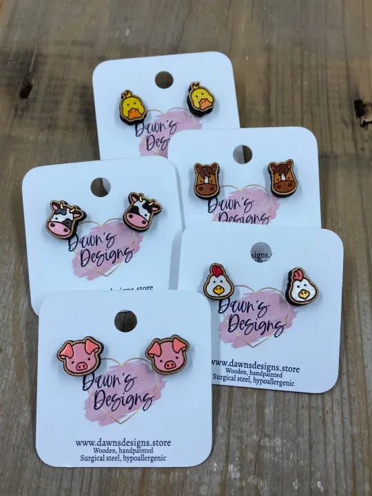 Farm Animal Head Stud