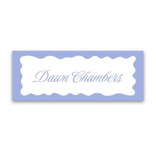 Girl's Wavy Border Script Vinyl Sticker Label