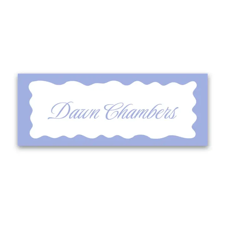 Girl's Wavy Border Script Vinyl Sticker Label