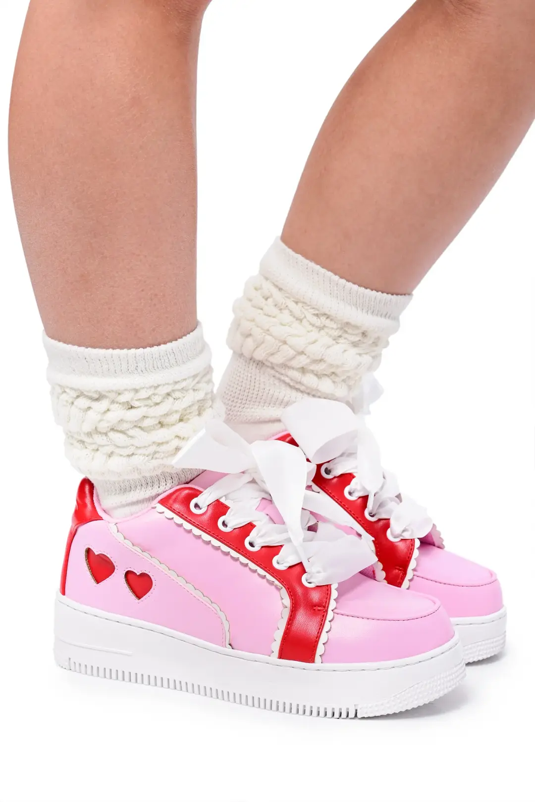 Heartbeat Colorblock Sneakers - Red/Pink