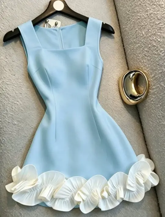 Silky Satin Bodycon Homecoming Dress , Fresh Blue Short Prom Dress RS2109