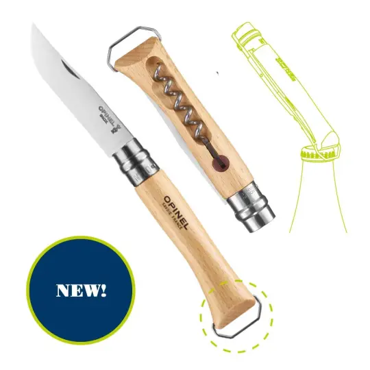 Opinel - Blister Pack No.10 Corkscrew with Bottle Opener Knives