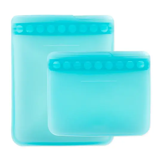 Silicone Flat Reusable Bag 2 Pack, Blue