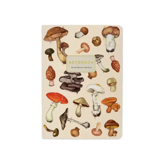 Mushrooms on White Mini Notebook (A6)