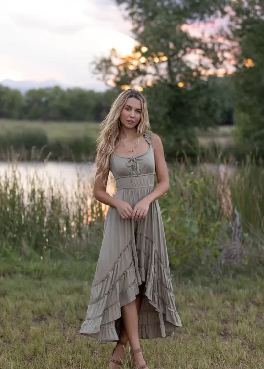 Alouette Dress in Pale Agave