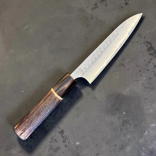 Anryu Knives Aogami #2 Stainless Clad Tsuchime Petty 120mm