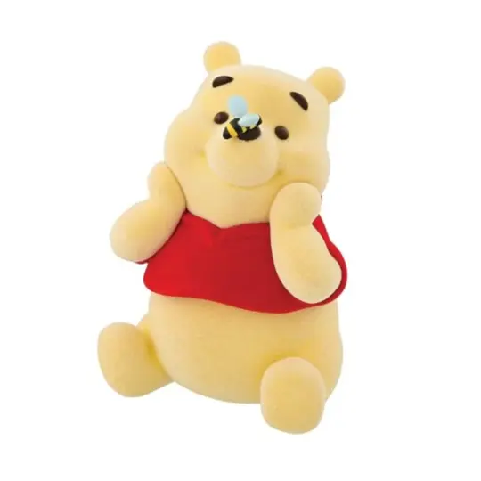 Flocked Pooh with Bee Figurine