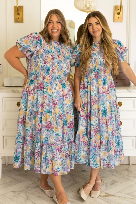 Cordelia Dress in Pretty Plumeria