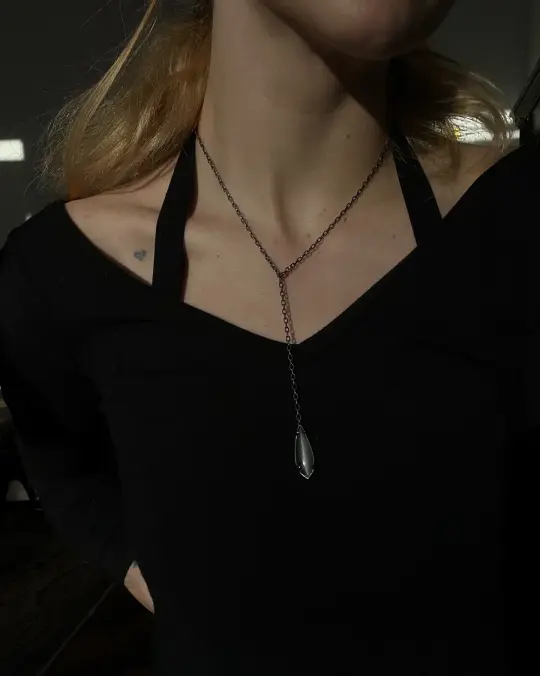 Pendulum // Grey Moonstone Necklace (RTS)