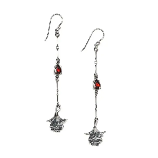 Roses of the Abyss. Garnet Earrings.