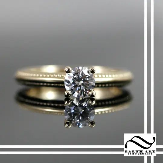 1/2 carat Milgrain solitaire Ring - 14k