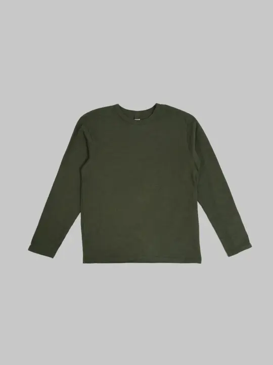 UES  No.8 Slub Nep Long Sleeve T-Shirt Green