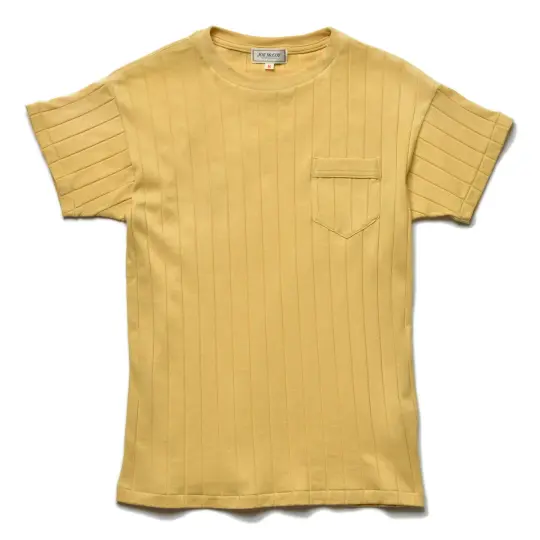 COTTON RIBBED POCKET TEE