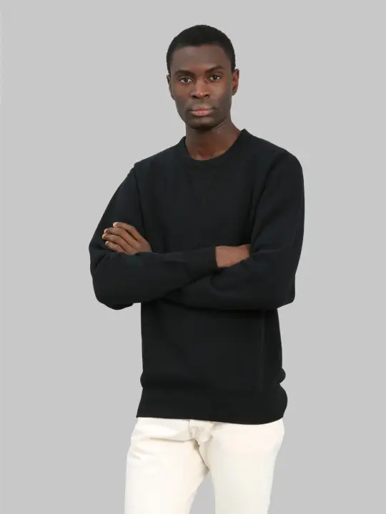 The Flat Head Loopwheel Crew Neck Sweatshirt Black