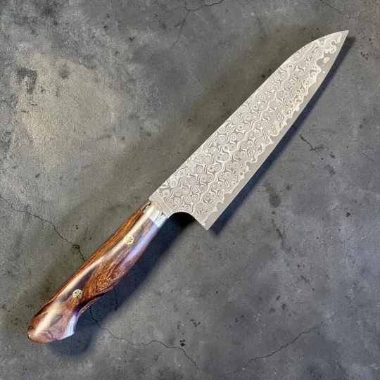 Nigara Hamono Anmon SG2 210mm Gyuto with Ironwood Western Handle