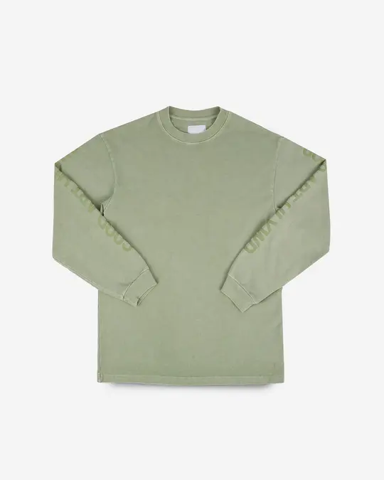 GOOD ART HLYWD Heavyweight Long Sleeve Crew Neck T-Shirt - Sage Green