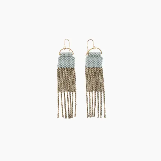 Curtain Earrings in Blue Grey