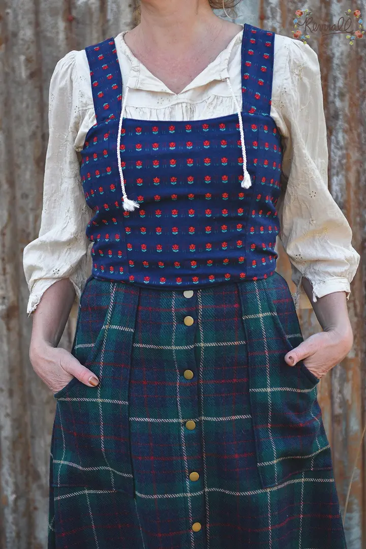 Reversible Denim & Tulip Corset – 2XL