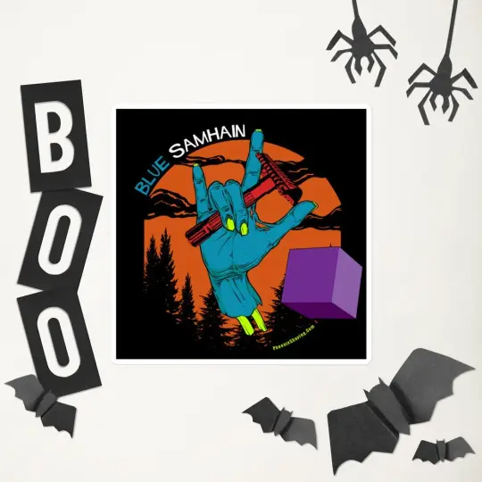 Blue Samhain "Shave or Die!" Vinyl Bubble-Free Stickers | Available in 3 Sizes!