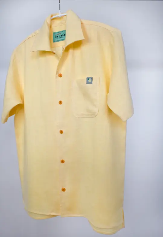 "Tutti-Frutti" Linen Shirt - Yellow Strawberry