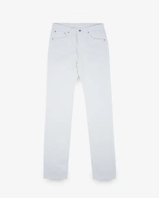 13.5oz Denim Slim Straight Cut Jeans - White