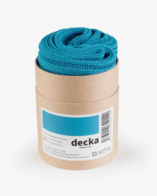Decka Cased Heavyweight Plain Socks - Turquoise