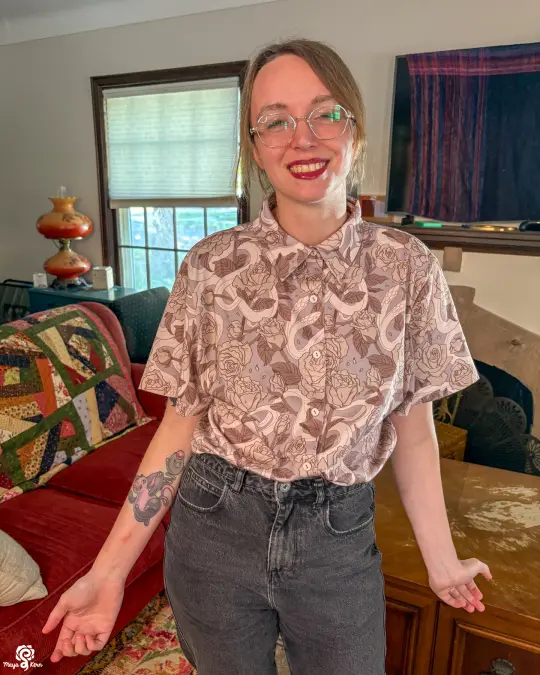Hiss Latte Cotton Button-Up Shirt — FINAL SALE