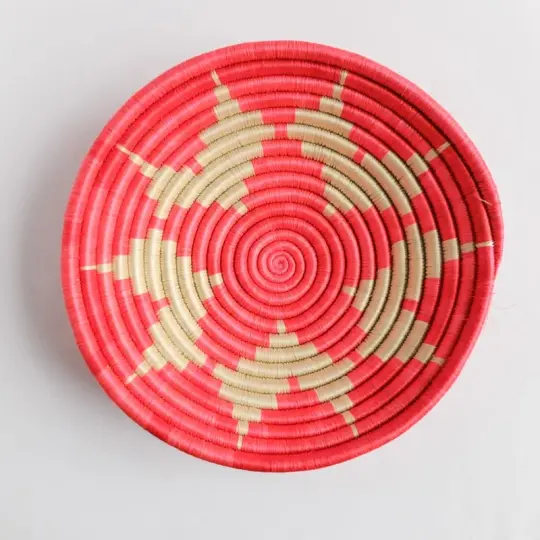 Pink and White Basket from Rwanda