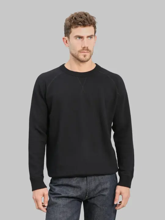 Pure Blue Japan 5409-IDBK Yarn Dyed Sweatshirt Indigo Black