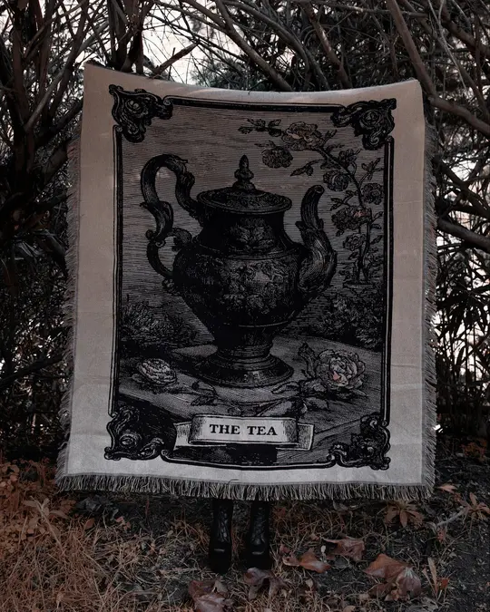 'The Tea' Woven Tapestry Blanket