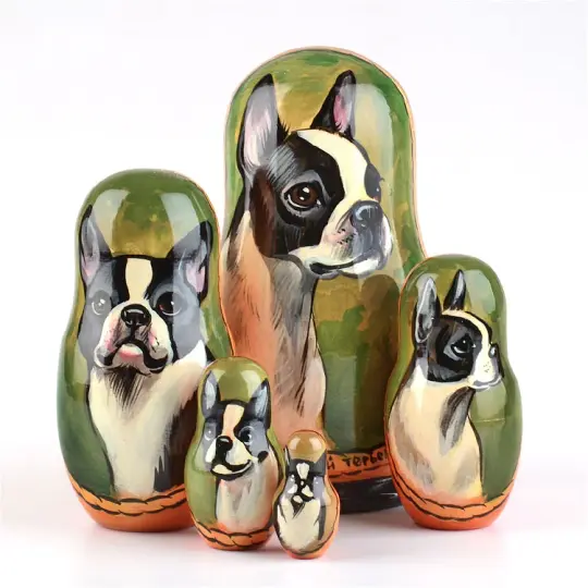 Boston Terrier Dog Stacking Doll